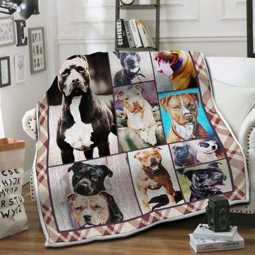 litzzy American Pit Bull Terrier Dog Fleece Blanket HST19101414 fleece blanket   