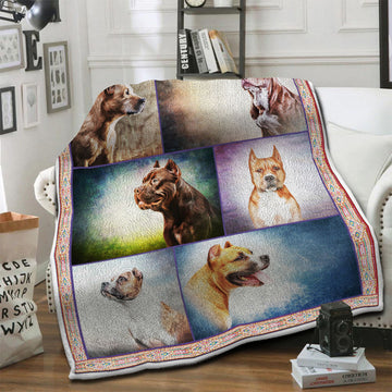 litzzy American Staffordshire Terrier Dog Fleece Blanket HST19101415 fleece blanket   