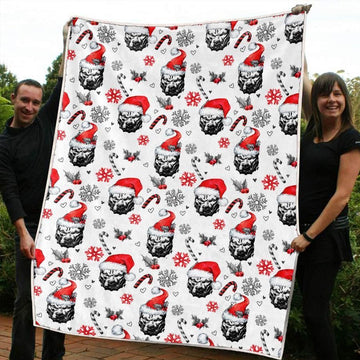 litzzy American Pit Bull Terrier Christmas CL20110016MDF Sherpa Fleece Blanket Sherpa Fleece Blanket   
