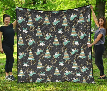 litzzy Angel Christmas CLH0412024Q Fleece Blanket Quilt Blanket   