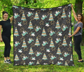 litzzy Angel Christmas DHCDHC LD2410 Fleece Blanket Quilt Blanket   