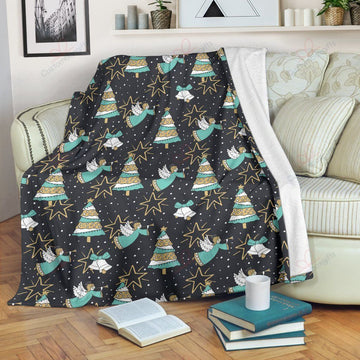 litzzy Angel Christmas KC0709308CL Sherpa Fleece Blanket Sherpa Fleece Blanket   