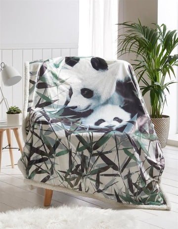 litzzy Animal Christmas Panda CLA1712806F Sherpa Fleece Blanket Sherpa Fleece Blanket   