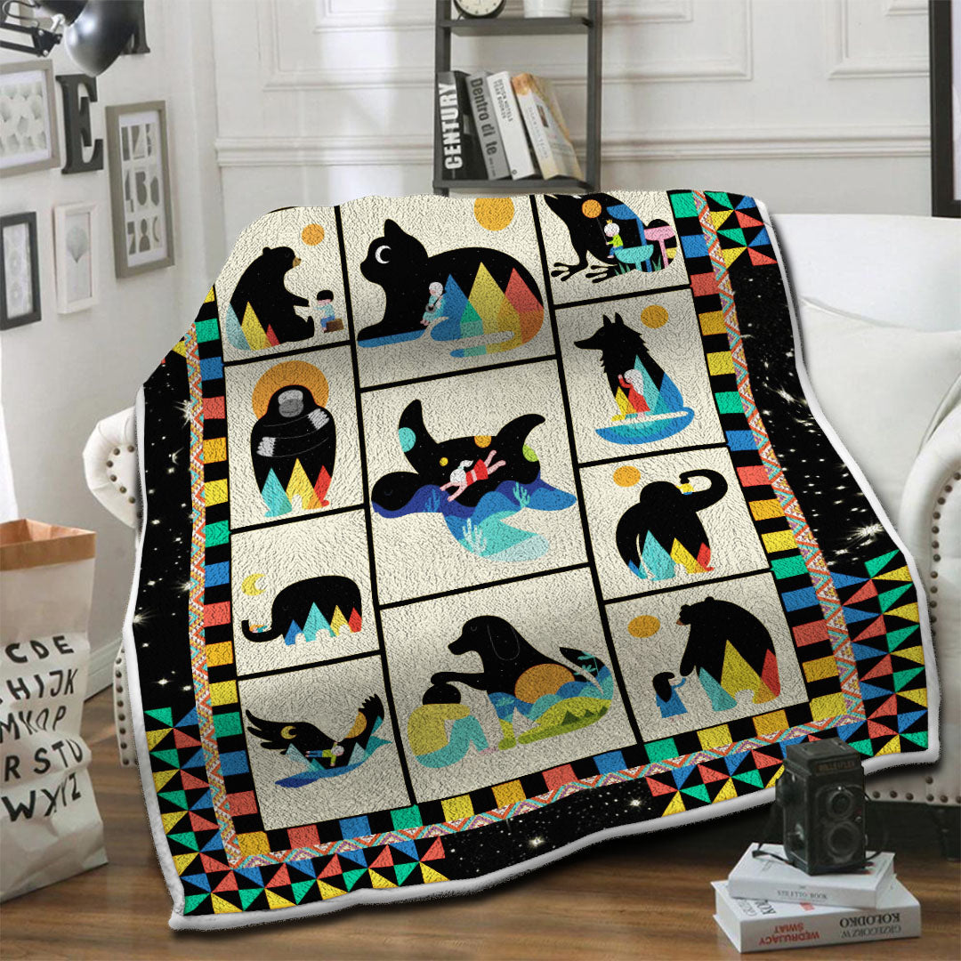 litzzy Animals Fleece Blanket LML241004TD Fleece Blanket   