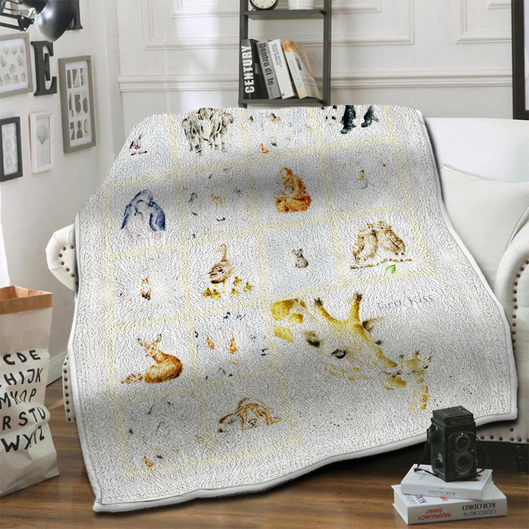 litzzy Animals Fleece Blanket SHQ261021DT Fleece Blanket   