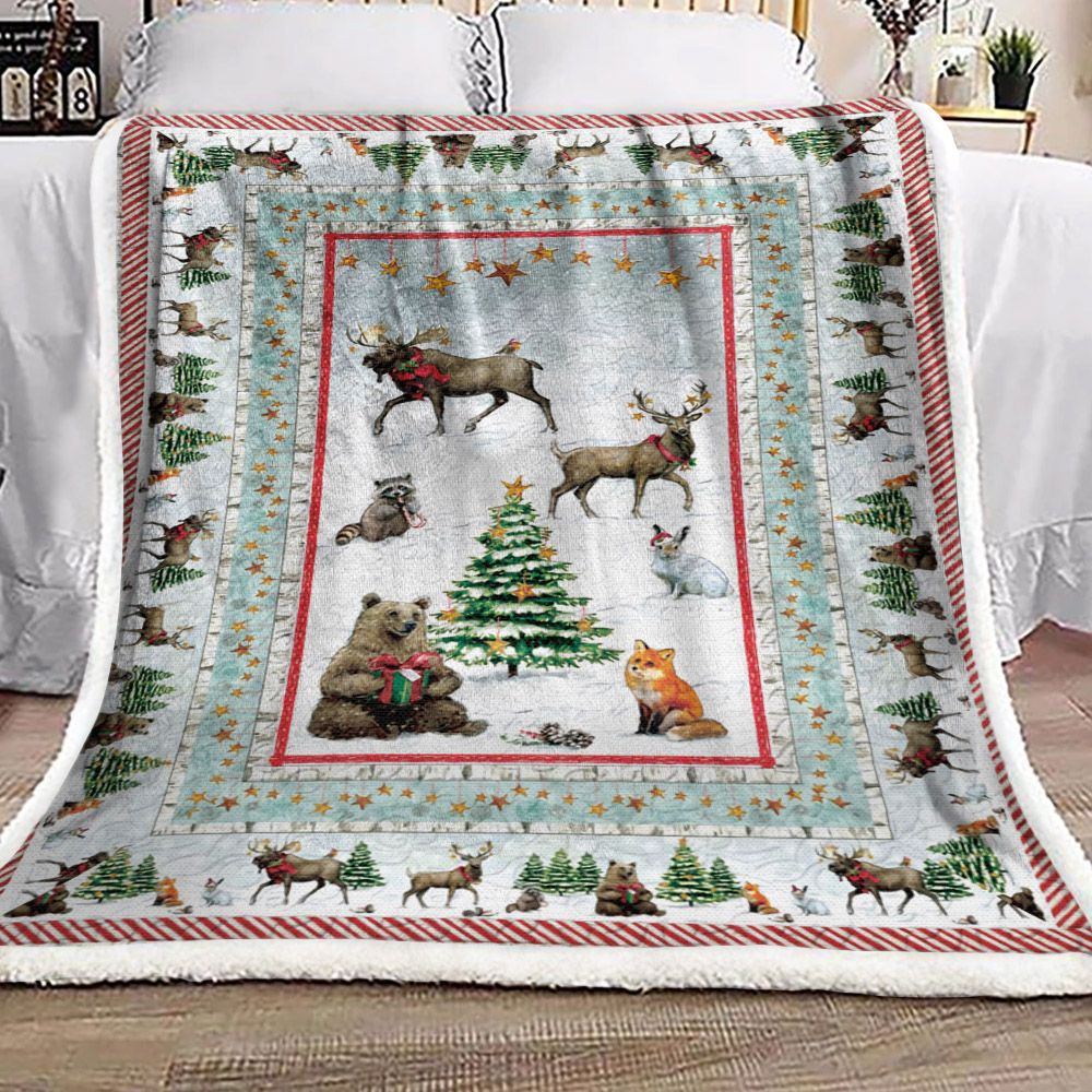 litzzy Animals Christmas ML0211006F Sherpa Fleece Blanket Sherpa Fleece Blanket   