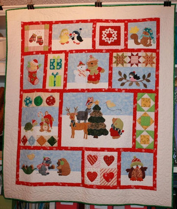 litzzy Animals In The Winter Christmas CLH2111023Q Fleece Blanket Quilt Blanket   