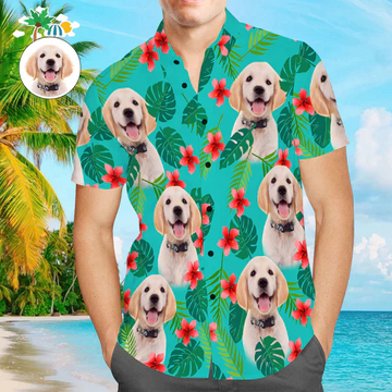 litzzy Custom Face Dog Hawaiian Shirt, Personalized Hawaiian Shirts, Custom Photo Hawaiian Shirt Hawaii Shirt   