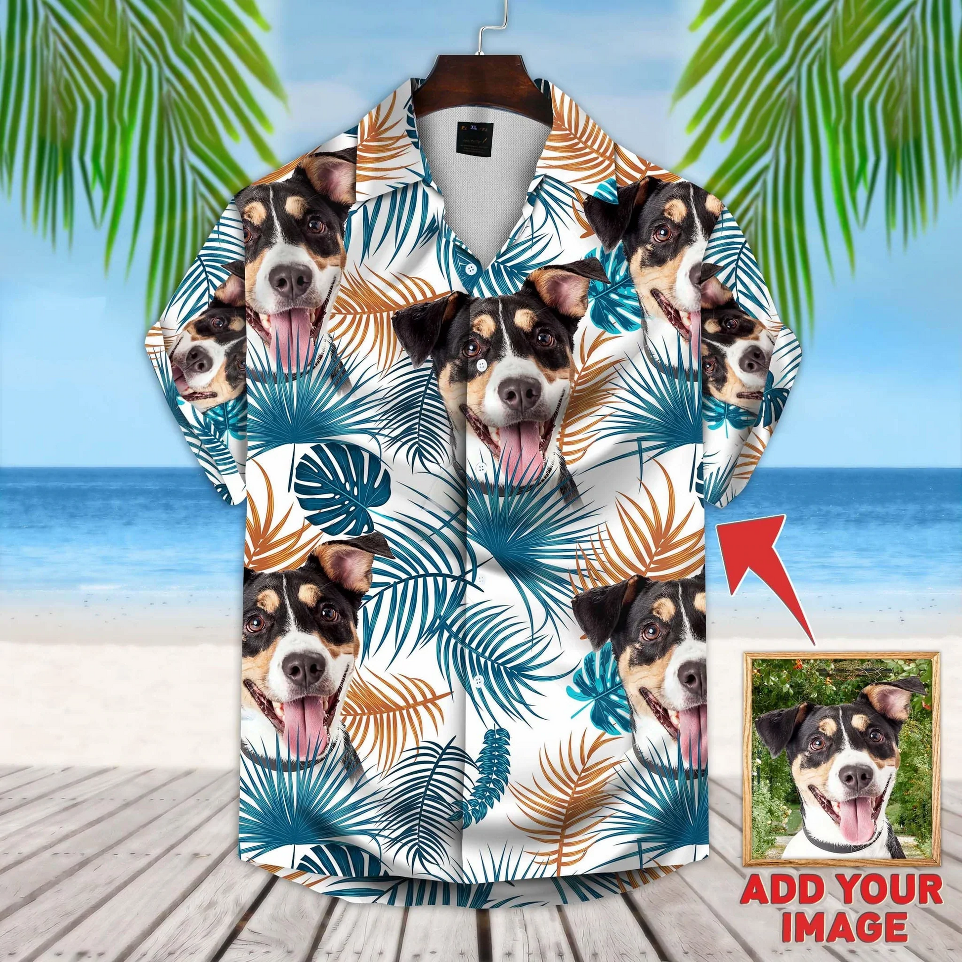 litzzy Custom Cute Animal Floral Hawaiian Shirt, Personalized Hawaiian Shirts, Custom Photo Hawaiian Shirt Hawaii Shirt   