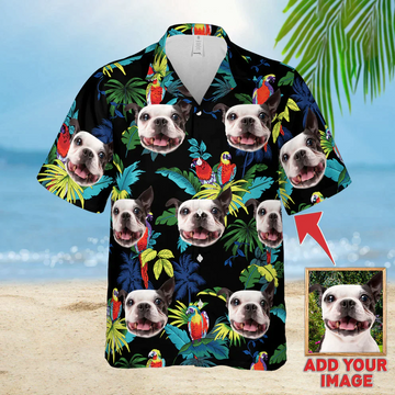 litzzy Custom Animal Tropical Floral Pattern Hawaiian Shirt, Personalized Hawaiian Shirts, Custom Photo Hawaiian Shirt Hawaii Shirt   