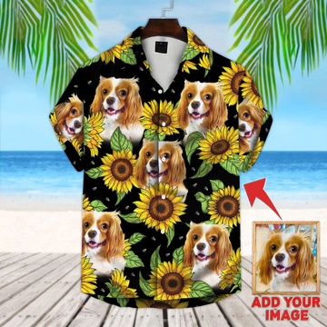 litzzy Custom Animal Sunflower Pattern Hawaiian Shirt, Personalized Hawaiian Shirts, Custom Photo Hawaiian Shirt Hawaii Shirt   