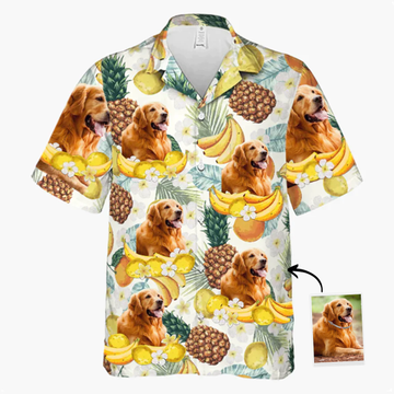 litzzy Custom Photo Tropical Fruit Pattern Hawaiian Shirt, Personalized Hawaiian Shirts, Custom Photo Hawaiian Shirt Hawaii Shirt   