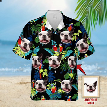 litzzy Custom Tropical Pattern Dog Hawaiian Shirt, Personalized Hawaiian Shirts, Custom Photo Hawaiian Shirt Hawaii Shirt   
