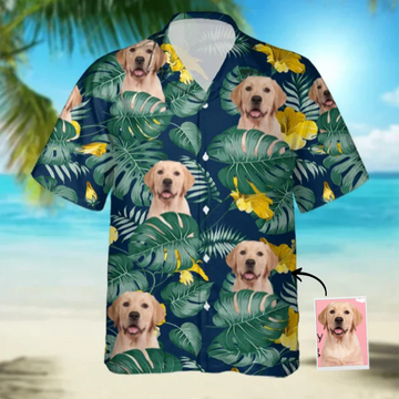 litzzy Personalized Photo Labrador Retriever Hawaiian Shirt , Custom Animal Hawaiian Shirt, Personalized Hawaiian Shirts, Custom Photo Hawaiian Shirt Hawaii Shirt   