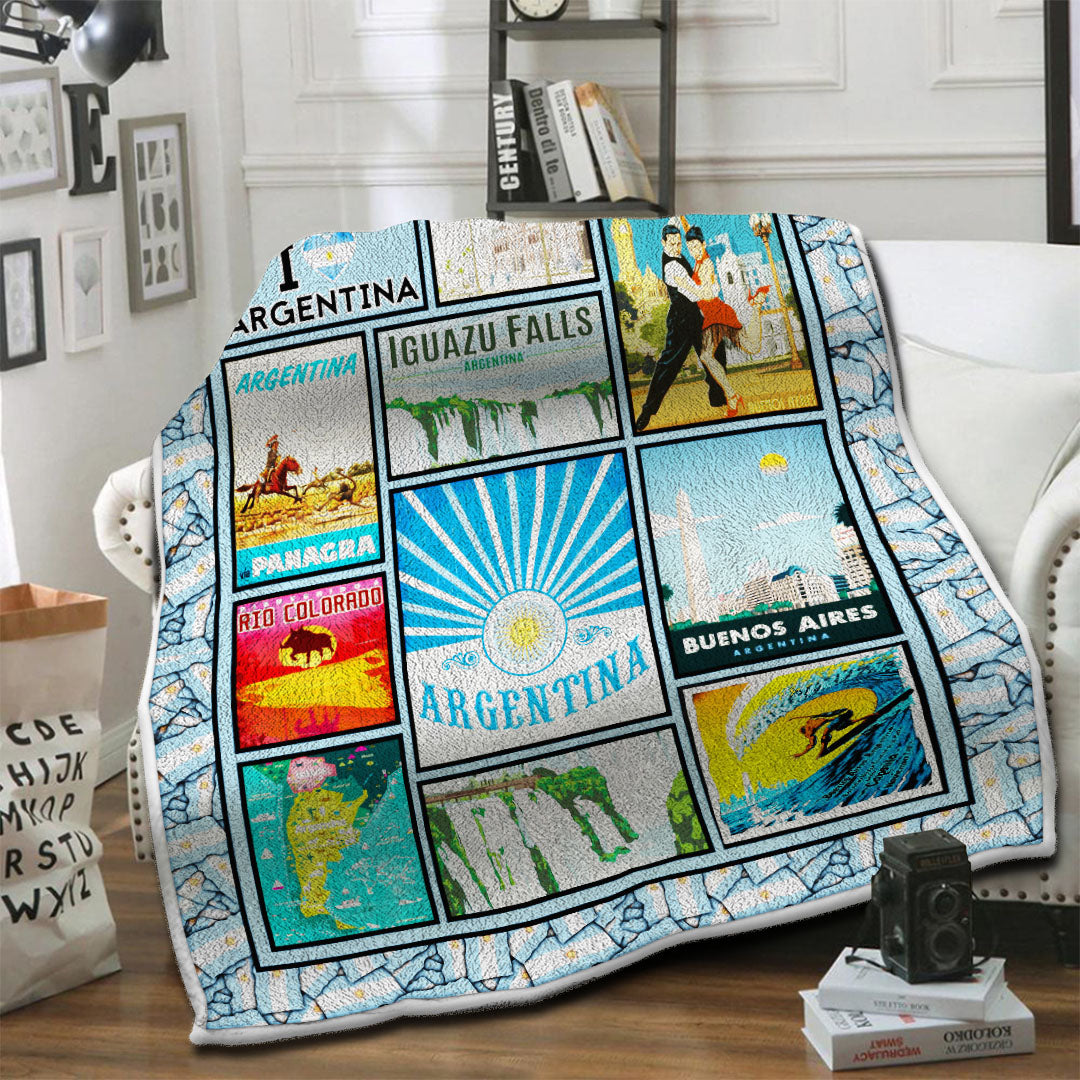 litzzy Argentina Fleece Blanket HST19102609 Fleece Blanket   