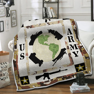 litzzy Army Fleece Blanket HST19101205 Fleece Blanket   