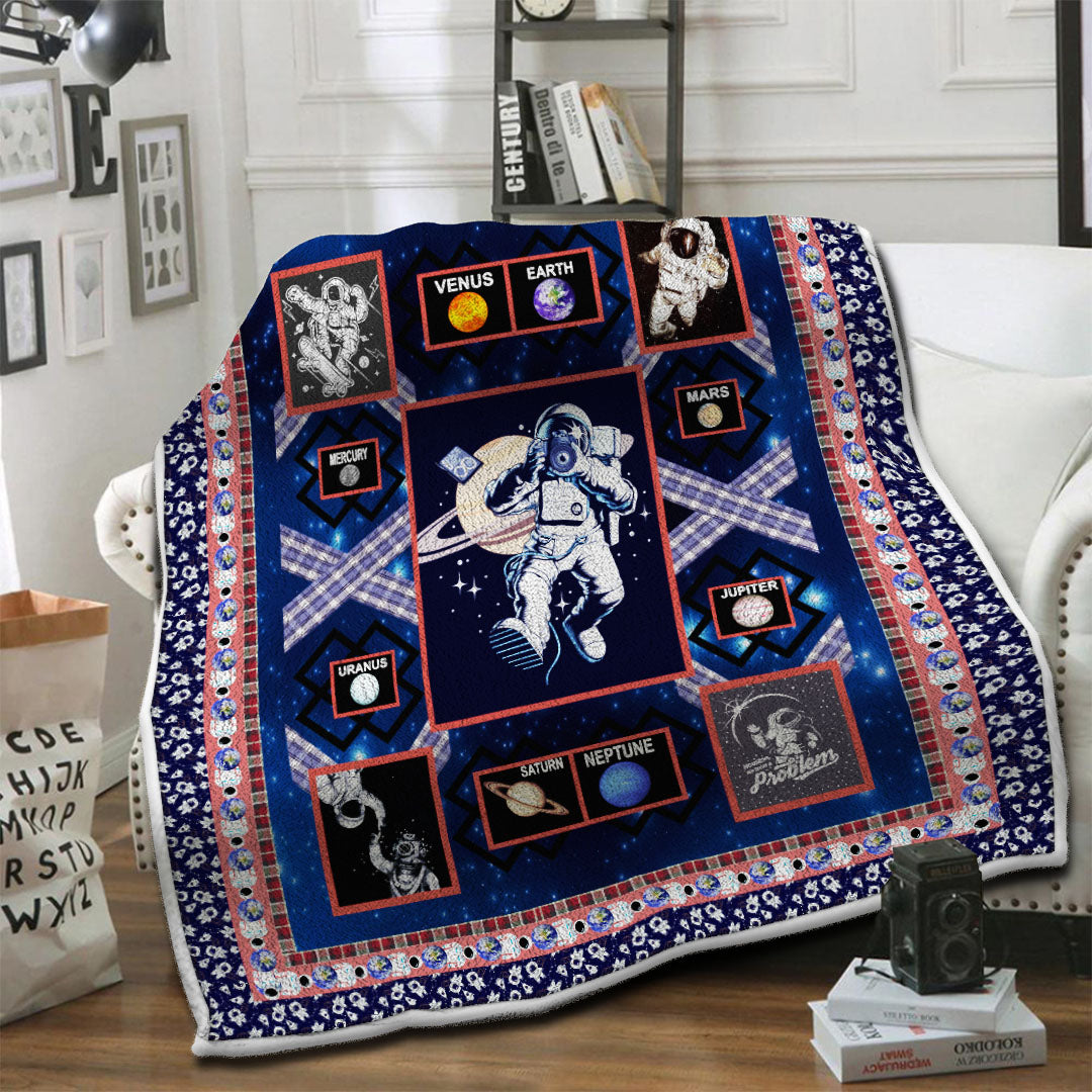 litzzy Astronaut Fleece Blanket HST1910510 Fleece Blanket   