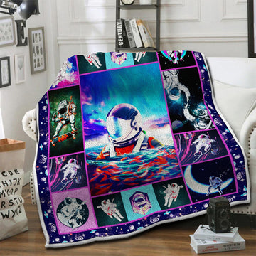 litzzy Astronaut Fleece Blanket HST1910811 Fleece Blanket   