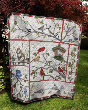 litzzy Audubon Christmas TD1511267 Fleece Blanket Quilt Blanket   