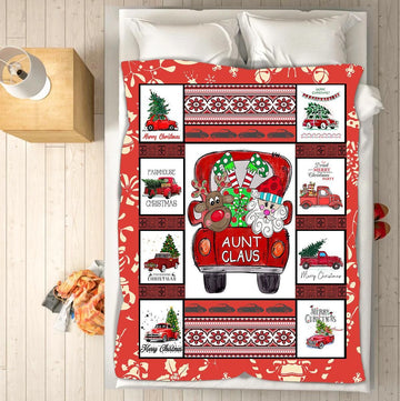litzzy Aunt Claus Christmas CLM2012016S Sherpa Fleece Blanket Sherpa Fleece Blanket   