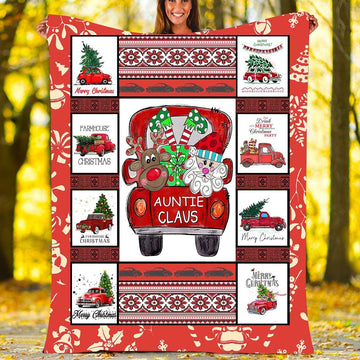 litzzy Auntie Claus Christmas CLH2412013F Sherpa Fleece Blanket Sherpa Fleece Blanket   