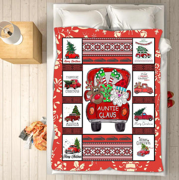 litzzy Auntie Claus Christmas CLM2012017S Sherpa Fleece Blanket Sherpa Fleece Blanket   