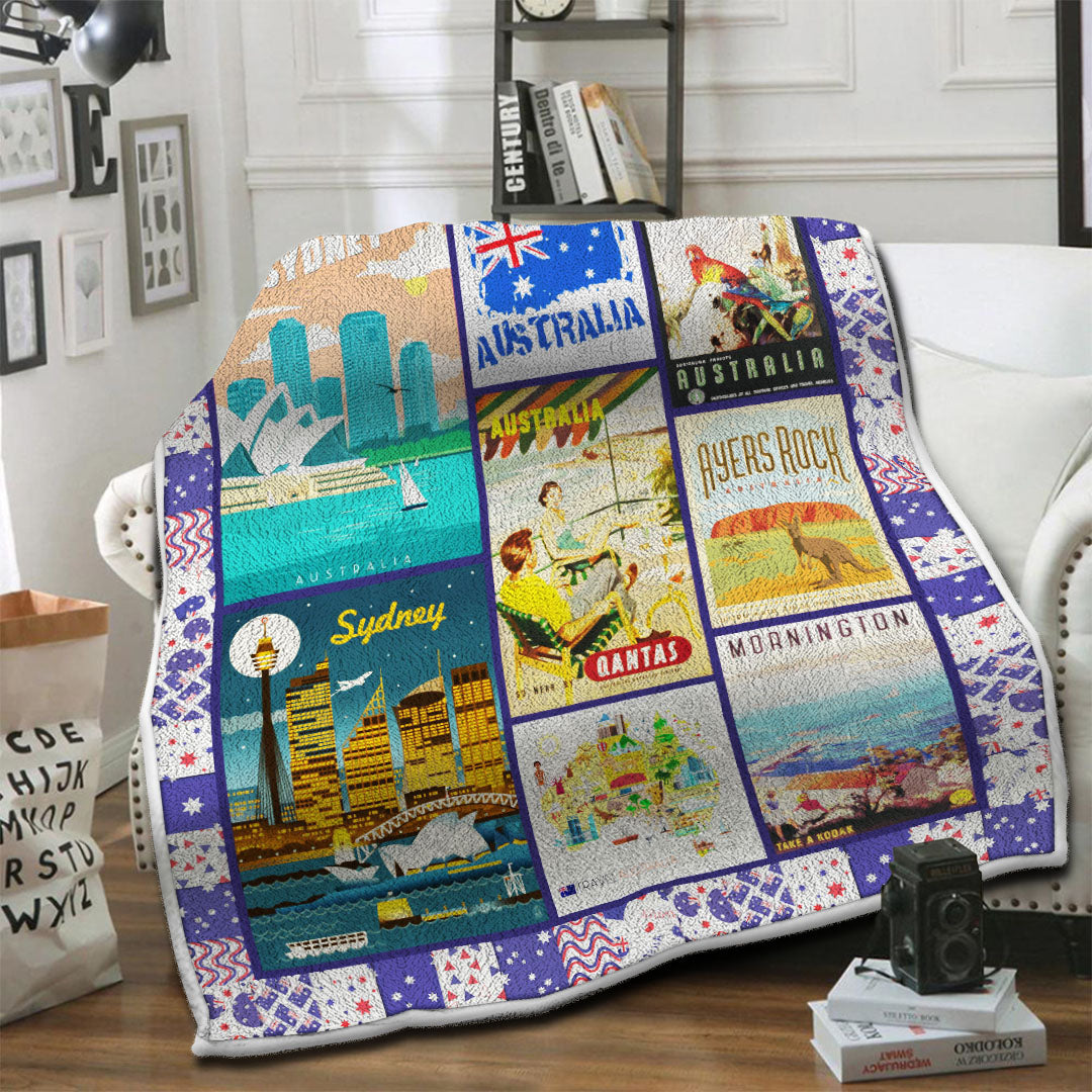 litzzy Australia Fleece Blanket HST19102611 Fleece Blanket   