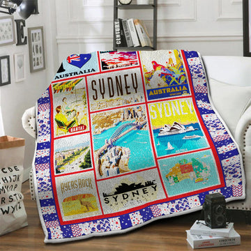 litzzy Australia Fleece Blanket HST19102612 Fleece Blanket   