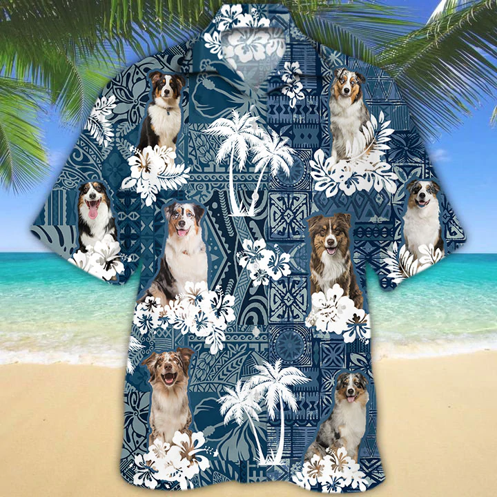 litzzy Australian Shepherd Hawaiian Shirt - Aloha shirt Hawaiian Hawaii Shirt For Summer Hawaii Shirt   