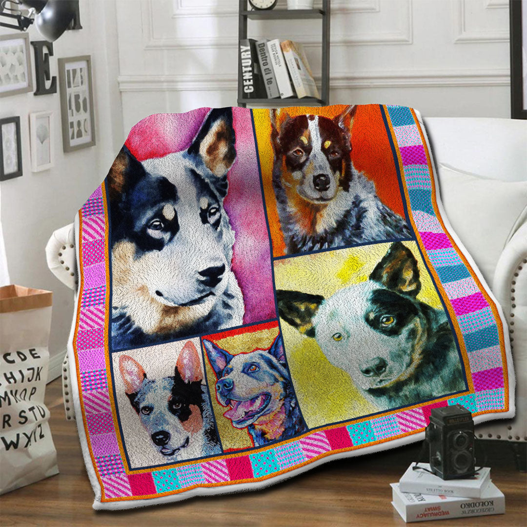 litzzy Australian Cattle Dog Fleece Blanket HST19101427 fleece blanket   