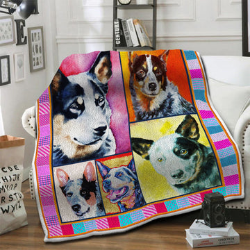 litzzy Australian Cattle Dog Fleece Blanket HST19101427 fleece blanket   