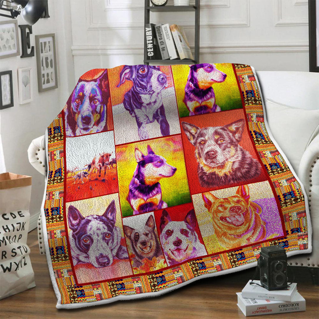litzzy Australian Cattle Dog Fleece Blanket HST19101428 fleece blanket   