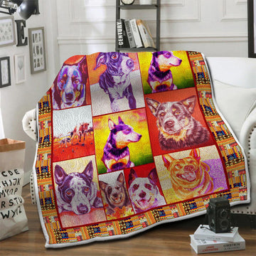 litzzy Australian Cattle Dog Fleece Blanket HST19101428 fleece blanket   