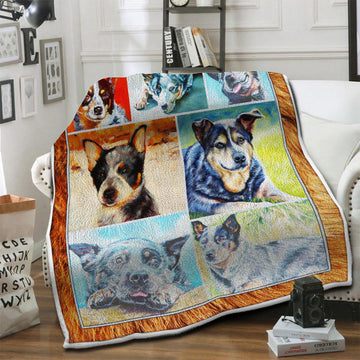 litzzy Australian Cattle Dog Fleece Blanket HST19101429 fleece blanket   