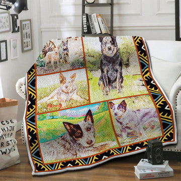 litzzy Australian Cattle Dog Fleece Blanket HST19101431 fleece blanket   
