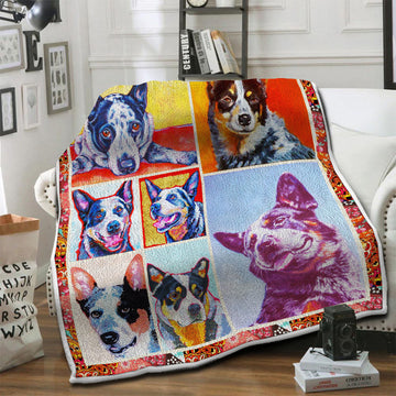 litzzy Australian Cattle Dog Fleece Blanket HST19101433 fleece blanket   
