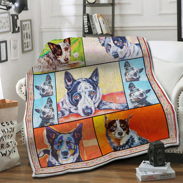 litzzy Australian Cattle Dog Fleece Blanket HST19101434 fleece blanket   