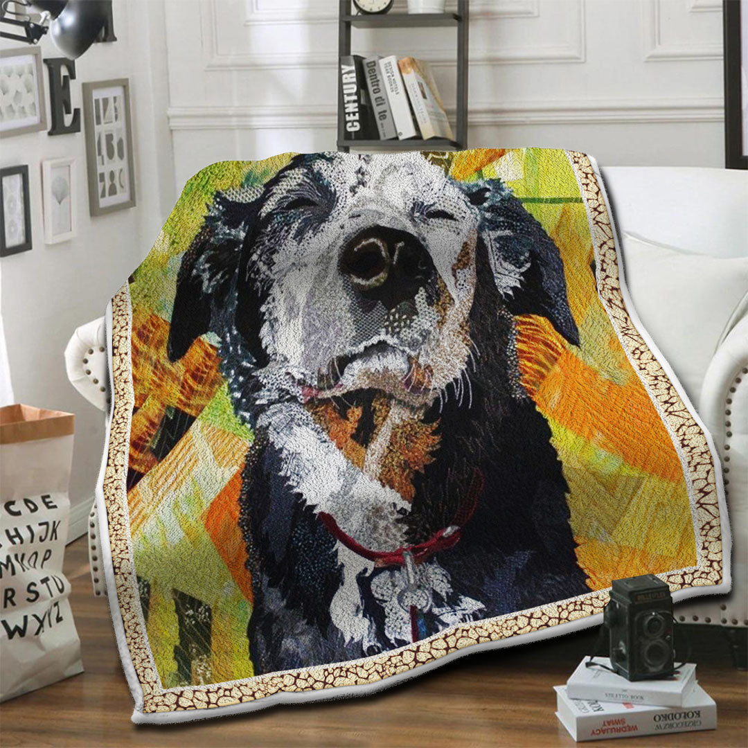 litzzy Australian Shepherd Dog Fleece Blanket HST19101435 fleece blanket   