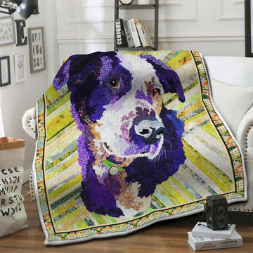 litzzy Australian Shepherd Dog Fleece Blanket HST19101436 fleece blanket   