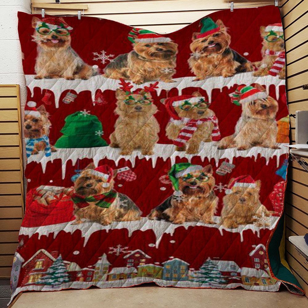 litzzy Australian Terrier Snow Christmas CL11120021MDQ Fleece Blanket Quilt Blanket   