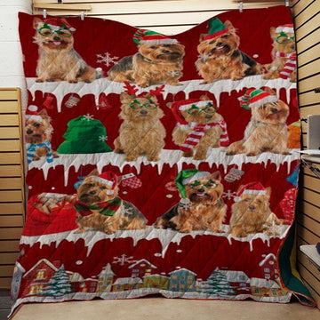 litzzy Australian Terrier Snow Christmas CL11120021MDQ Fleece Blanket Quilt Blanket   