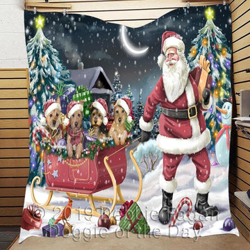 litzzy Australian Terriers Christmas CL18110204MDQ Fleece Blanket Quilt Blanket   