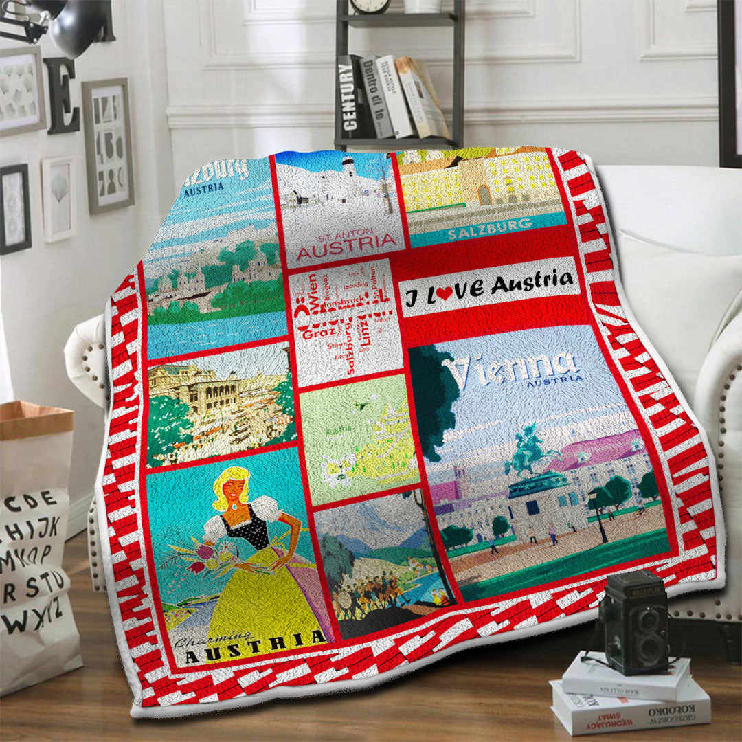 litzzy Austria Fleece Blanket HST19102613 Fleece Blanket   