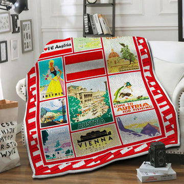 litzzy Austria Fleece Blanket HST19102614 Fleece Blanket   