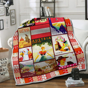litzzy Austria Fleece Blanket HST19102616 Fleece Blanket   