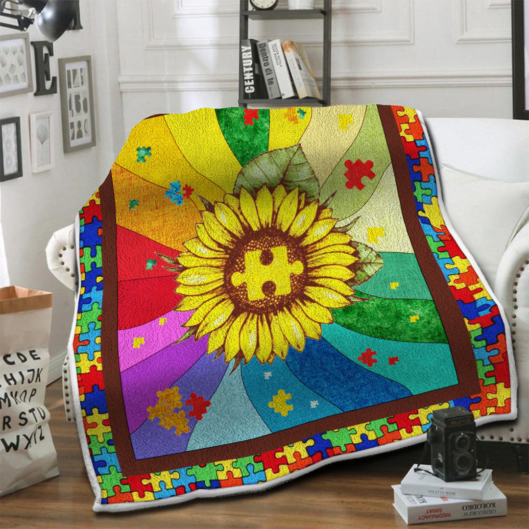 litzzy Autism Fleece Blanket HST19103562 Fleece Blanket   