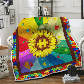 litzzy Autism Fleece Blanket HST19103562 Fleece Blanket   