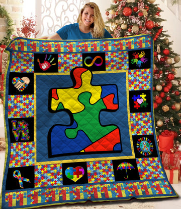 litzzy Autism Fleece Blanket HQT201102 Quilt Blanket   