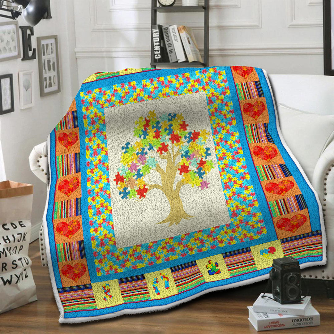 litzzy Autism HQT1610383 Fleece Blanket Fleece Blanket   