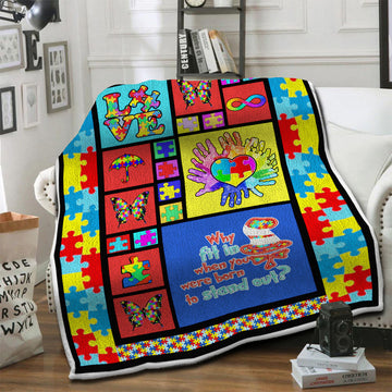 litzzy Autism HQT1610385 Fleece Blanket Fleece Blanket   